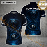 Maxcorners Billiard 8 Ball Cobra Lightning Multicolor Options Personalized Name, Team Name 3D Shirt (4 Colors)