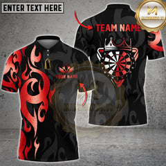 Maxcorners Darts Flame Gold Crown Tribal Style Multioptions Personalized Name, Team Name Unisex 3D Shirt