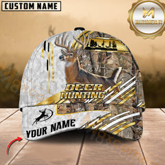 Maxcorners Deer Hunting White Camouflage Denim Personalized Name 3D Cap (4 colors)