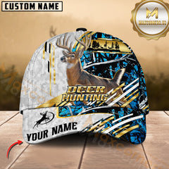 Maxcorners Deer Hunting White Camouflage Denim Personalized Name 3D Cap (4 colors)