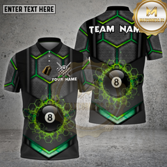Maxcorners Billiards Tech Hexagon 8 Ball Multicolor Options Personalized Name, Team Name Unisex 3D Shirt