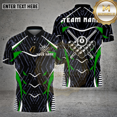 Maxcorners Billiards Abstract Black Muscle Pattern Multicolor Options Personalized Name, Team Name Unisex 3D Shirt