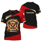 Maxcorners Custom Axe Throwing With Fire T Shirts, Axe Throwing Jersey, Gift for Axe Throwing Players MT2009