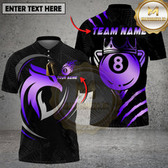 Maxcorners Billiard Royal Gold Eagle Crown Black Pattern Multioptions Personalized Name, Team Name Unisex 3D Shirt