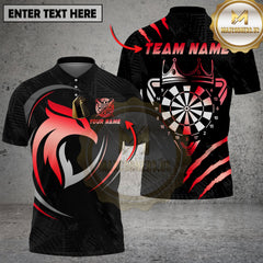 Maxcorners Darts Royal Gold Eagle Crown Black Pattern Multioptions Personalized Name, Team Name Unisex 3D Shirt