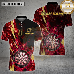 Maxcorners Dart Shirt Lightning Flame Multioptions Personalized Name, Team Name Unisex 3D Shirt (4 Colors)