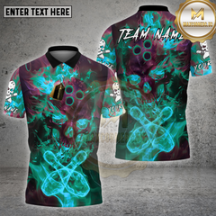 Maxcorners Bowling Fire Skull Flame Effect Multioptions Personalized Name, Team Name Unisex 3D Shirt (4 Colors)