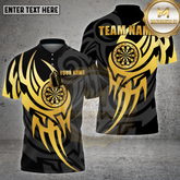 Maxcorners Darts Shirt Golden Tribal Flame Multioptions Personalized Name, Team Name Unisex 3D Shirt (4 Colors)