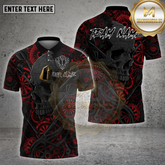 Maxcorners Darts Shirt Skull Mechanical Gears Multicolor Options Personalized Name, Team Name 3D Shirt (4 Colors)
