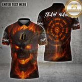 Maxcorners Darts Shirt Lava Skull Burning Flames Multicolor Options Personalized Name, Team Name 3D Shirt (4 Colors)