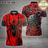 Maxcorners Darts Shirt Black Widow Spider Web Multicolor Options Personalized Name, Team Name 3D Shirt (4 Colors)