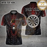 Maxcorners Darts Shirt Spider Web Dark Multicolor Options Personalized Name, Team Name 3D Shirt (4 Colors)