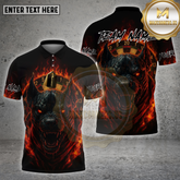 Maxcorners Darts Shirt Hellhound Flaming Skull Multicolor Options Personalized Name, Team Name 3D Shirt (4 Colors)