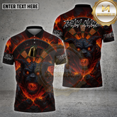 Maxcorners Darts Shirt Demon Dog Fire Flames Multicolor Options Personalized Name, Team Name 3D Shirt (4 Colors)