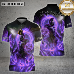 Maxcorners Bowling Shirt Flaming Spartan God of Fire Multioptions Personalized Name, Team Name Unisex 3D Shirt (4 Colors)