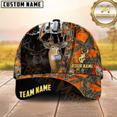 Maxcorners Hunting Whitetail Deer Duo Forest Silhouette Camo Custom Name 3D Cap (6 Colors)