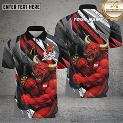 Maxcorners Red Bull Dartboard Fighter Strength Multioptions Personalized Name, Team Name Unisex 3D Shirt For Hector