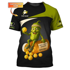 Maxcorners Custom Pickleball Shirt – Funny Take 1 Tablet Design – Green Yellow Paddle Ball Tee Gift