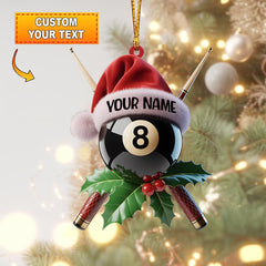 Maxcorners Billiard Santa Hat 8-Ball Christmas Ornament