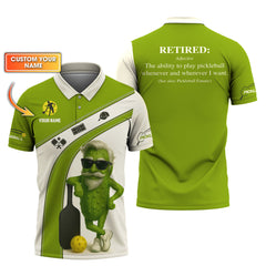 Maxcorners Custom Name Shirt For Retired Pickleball Players, Funny Pickleball Polos, Men's Pickleball Shirts, Gift For Pickleball Lover LM0509