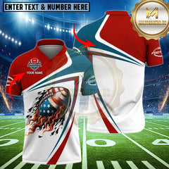 Maxcorners American Football USA Flag Multioptions Customized Name, Team Name 3D Shirts