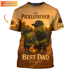 Maxcorners Custom Sunset Pickleball Dad Shirt – The Picklefather Quote, Best Gift for Father and Son