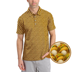 Maxcorners Taco Golf Shirt For Golfer, Golf And Tacos Shirt, Pattern Golf Shirt For Men,