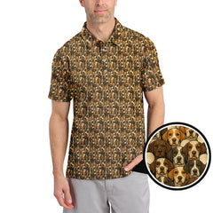 Maxcorners Pointer Golf Polos For Men, Pattern Golf Shirt, Dog Golf Shirt, Golf Gift For Golfers