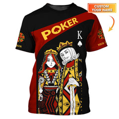 Maxcorners Custom Name King Of Spades Shirt, Poker Polos For Men, Funny Poker Shirts, Gifts For Poker LoversLM1009