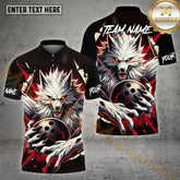Maxcorners Bowling & Pins Bloody Wolf Bowling Jersey Multicolor Options Personalized Name, Team Name 3D Shirt (4 Colors)