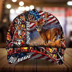 Maxcorners Premium Art Deer Hunting Creepy Camo Pattern 3D Multicolor Personalized Cap