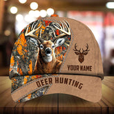 Max Corners Premium Art Deer Hunting Leather Camp Pattern 3D Multicolor Personalized Cap