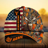 Maxcorners Premium Best US Flag Deer Hunting Camo Pattern 3D Multicolor Personalized Cap
