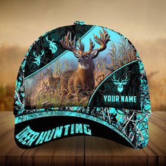 Maxcorners Majestic Of Ancient Deer Pattern Deer Hunting 3D Multicolor Personalized Cap
