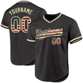 Maxcorners Custom Olive Vintage USA Flag Cream-Red Premium Throwback Salute To Service Baseball Jersey LM0210