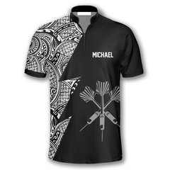 Maxcorners Black White Tribal Darts Personalized Name And Team Name 3D Shirt