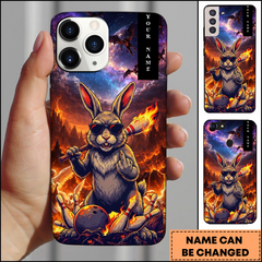 Maxcorners Bowling Phonecase Rebel Fire Bunny Dark Fantasy Personalized Name 3D Phone Case