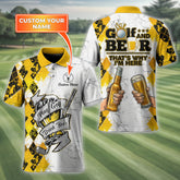 Maxcorners Play Golf Drink Beer Custom Golf Polo Shirt, Funny Golf Shirt, Golf & Beer Gift For Men