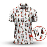 Maxcorners Golf And Bloody Mary Pattern Polos, Funny Women’s Golf Shirt, Cocktail Golf Shirts For Ladies
