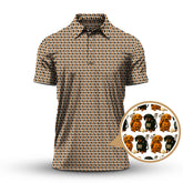 Maxcorners Halloween Golf Shirt, Dachshund Pattern Golf Shirt With Pumpkin And Skeleton, Funny Golf Shirt For Golfer, Dog Golf Shirt