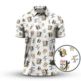 Maxcorners Golf and Beer Pattern Polos For Men, Funny Golf Shirt, Golf Gifts For Golfers