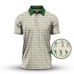 Maxcorners Golf Pattern Polos, Gofl Gift For Men's, Crazy Golf Shirts For Golfers