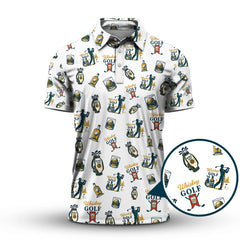 Maxcorners Whiskey Golf Shirt, Pattern Golf Polos For Men's, Golf Gift For Golfers