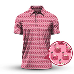 Maxcorners Breast Cancer Golf Shirt For Golfer, In October We Wear Pink Shirt, Pattern Golf Shirt For Golf Players