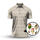 Maxcorners Christmas Golf Shirt For Men, Funny Pattern Golf Shirt , Xmas Golf Shirt, Golf Gift For Golfer