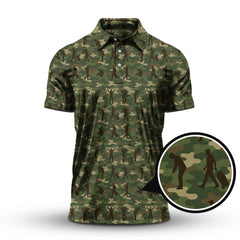 Maxcorners Camo Golf Shirt For Golfer, Camo Polo Shirt, Pattern Golf Shirt For Veteran, Golf Gift For Men