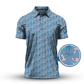 Maxcorners Funny Flower Pattern Golf Polos, Gift For Golfer, Crazy Golf Shirts For Men