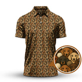 Maxcorners Dachshund Dog Pattern Golf Shirt, Funny Dachshund Golf Shirt For Dog Lovers, Golf Gift For Men's