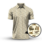 Maxcorners Pattern Golf Shirt, Pointer Golf Polos, Dog Golf Shirt For Men, Crazy Golf Shirt For Golfers