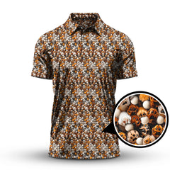 Maxcorners Paw Pattern Golf Shirt For Pet Lover, Funny Golf Polos, Crazy Golf Shirts For Golfers